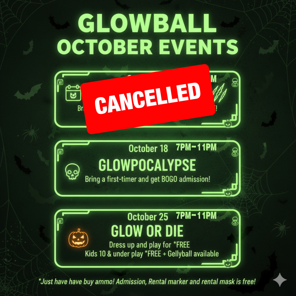 October Glowball Paintball events at Southern Maryland Paintball