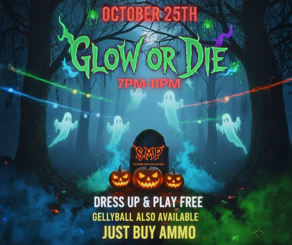 Glow or Die event at Southern Maryland Paintball